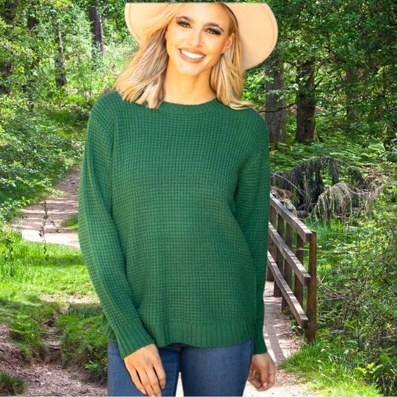 Misslook awesome pretty green cotton/acrylic blend warm winter sweater! - Picture 3 of 11